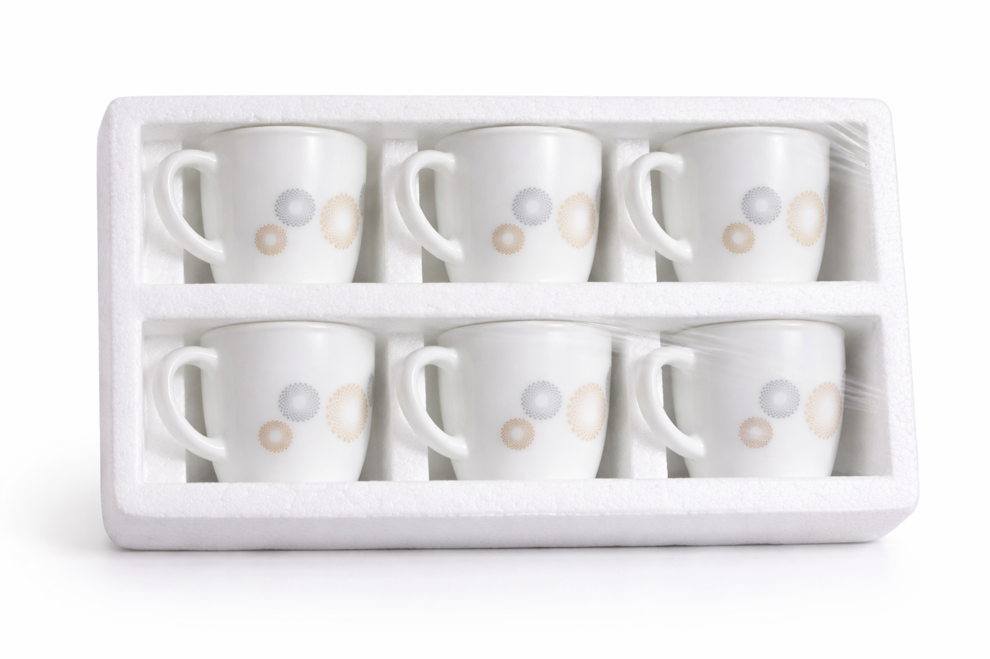 Ceramic Tea Coffee Cup Set of 6 | Minimal Printed Cups for Home, Office & Gifting