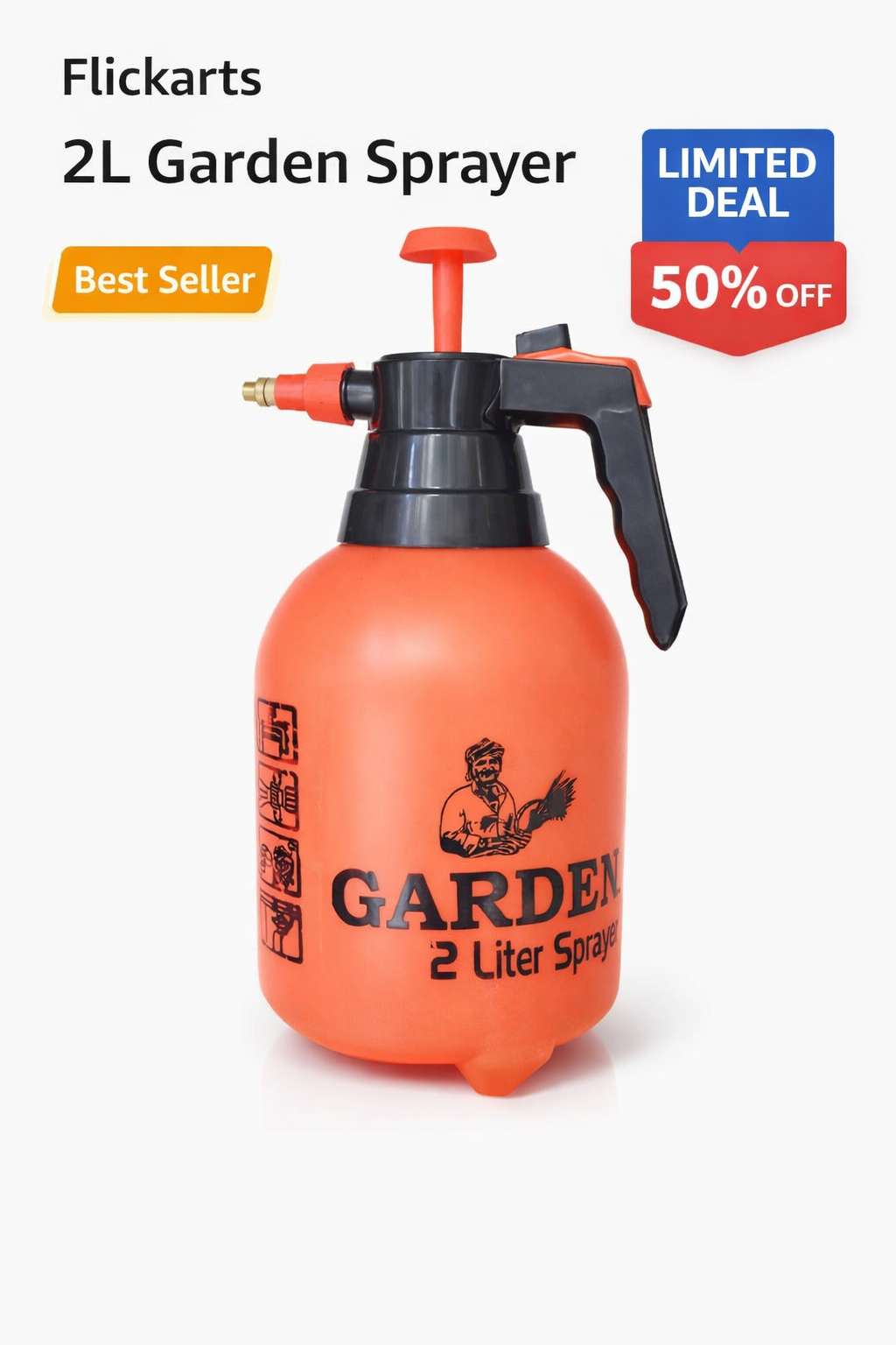 2L Garden Pressure Sprayer Pump Bottle for Plants, Home & Gardening Use