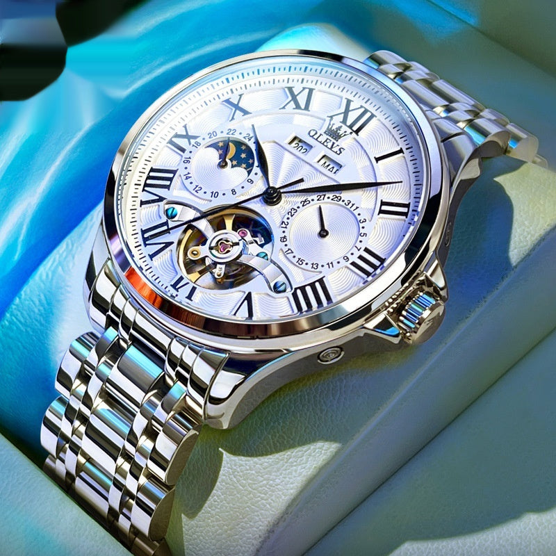 Automatic Mechanical Business Simplicity Double Calendar Men's Watch