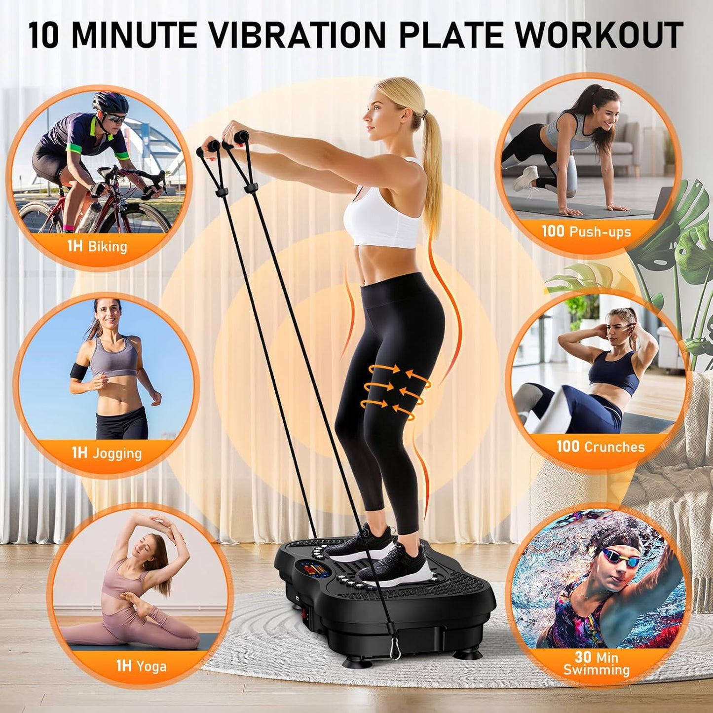 Full Body Fitness Platform with Lymphatic Vibrating Plates