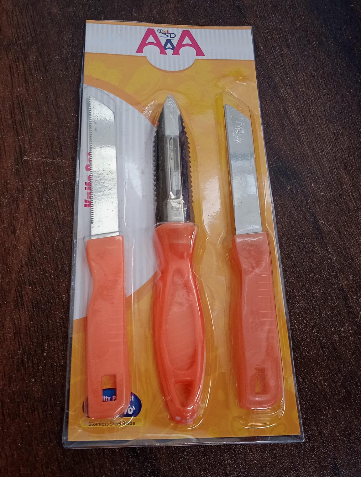 8217 3in1 Multipurpose Stainless Steel Classic Kitchen Knife Set Of 3 For Fruits And Vegetable Chopping Cutting Peeling Kitchen Knife Vegetable Peeler Plain Knife