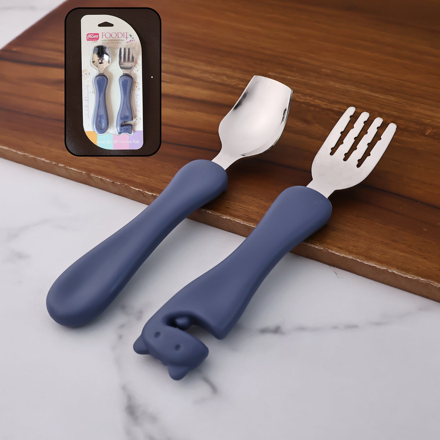 Supermom Foodie Stainless Steel Spoon Fork (2 Pc Set)