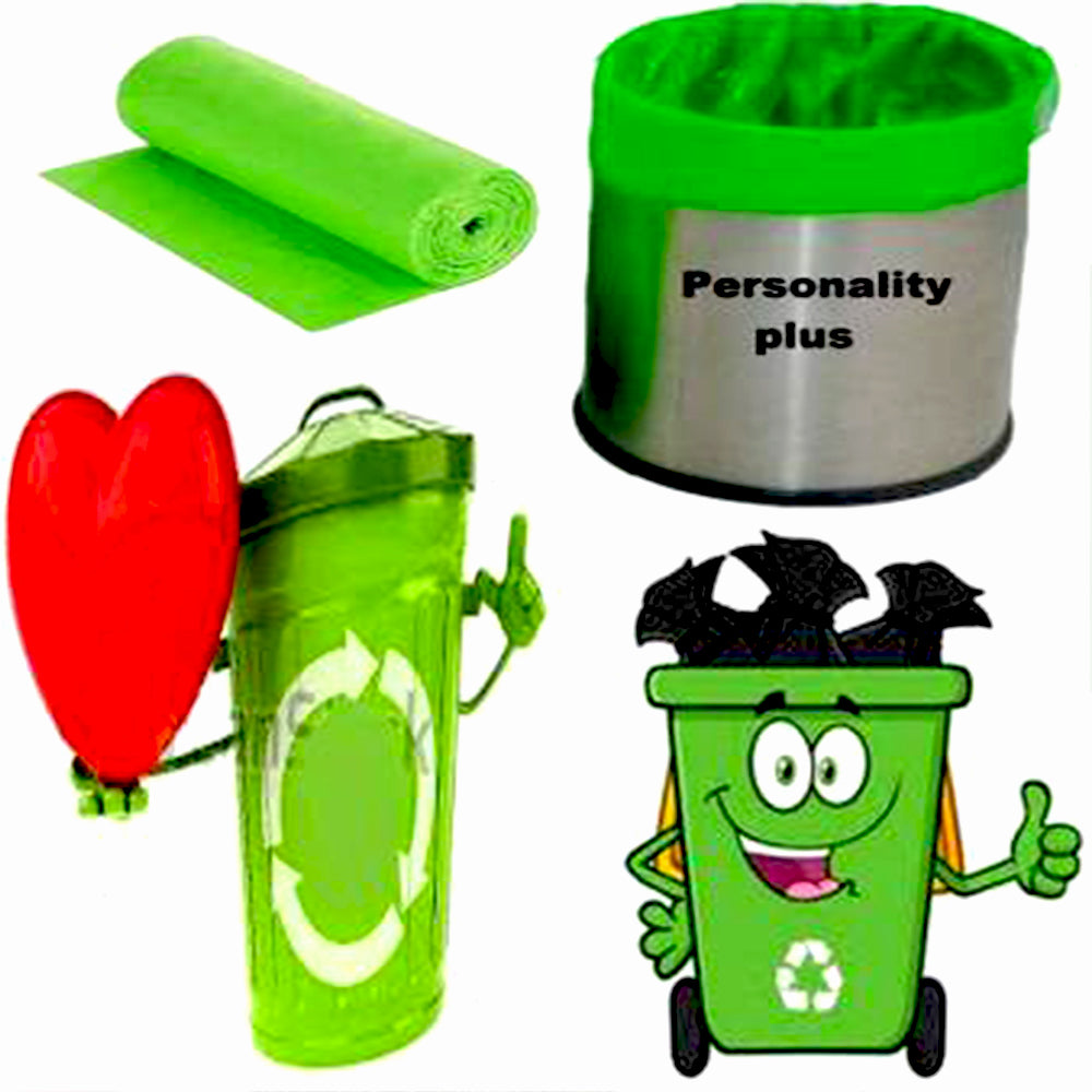 Bio-degradable Eco Friendly Garbage Trash Bags Rolls (19 X 21) (Green)