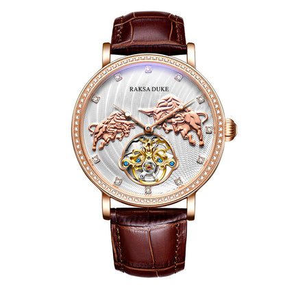 Diamond-embedded Commemorative Waterproof Famous Mechanical Watch
