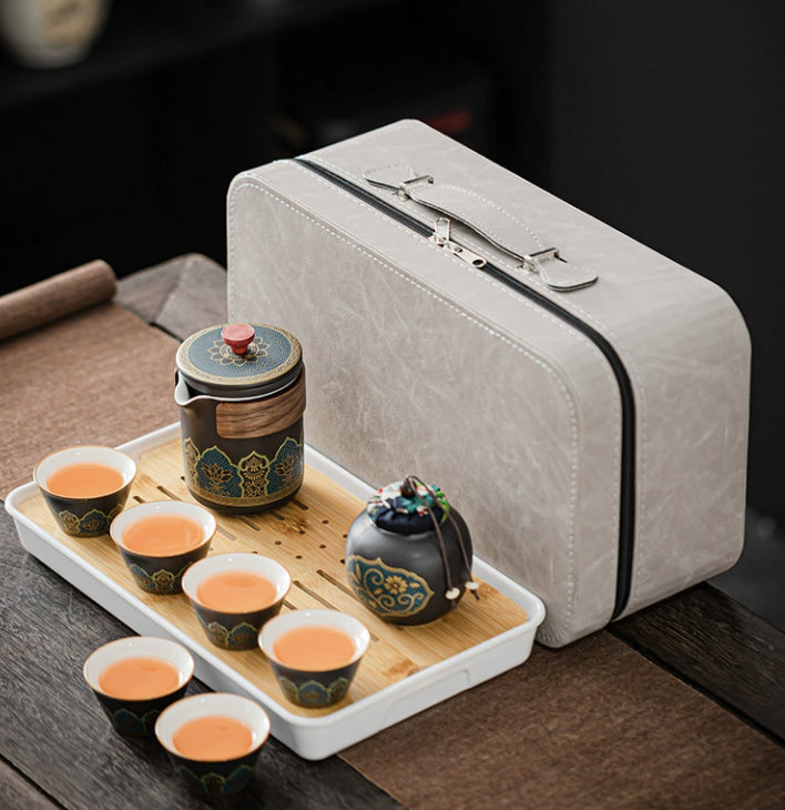 Tea Set Suit Ceramic One Pot Four Cups Gift Box