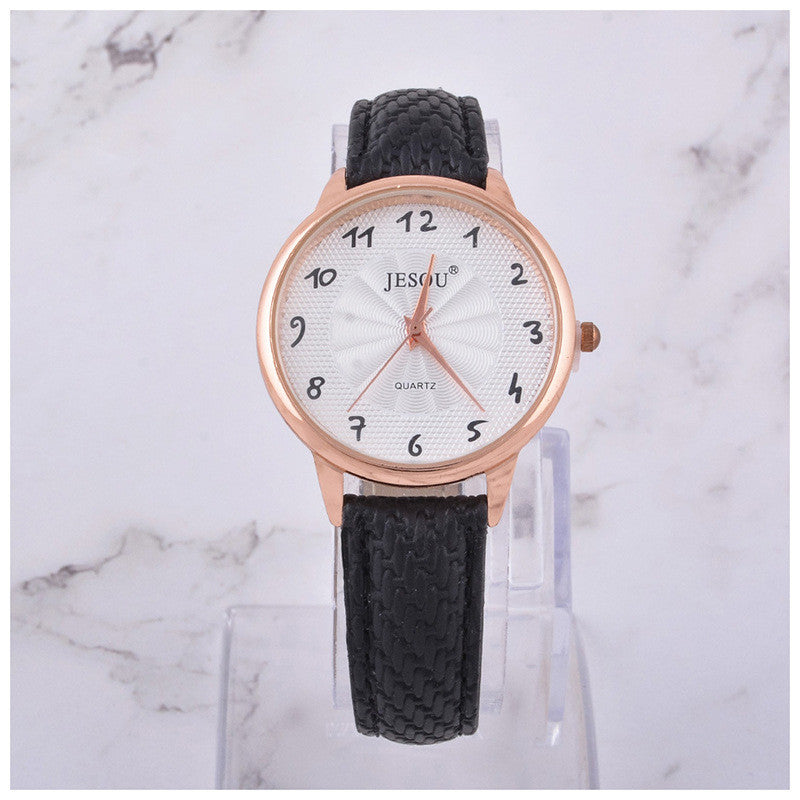 Women’s Gift Set Combo 3-in-1 | Leather Quartz Watch, Sunglasses & Corsage Bracelet