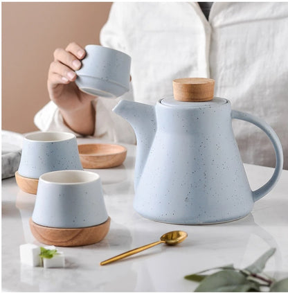 Ceramic Tea Set One Pot Four Cups | Flower Design Tea Set Gift Box | Heat Resistant Modern Tea Set