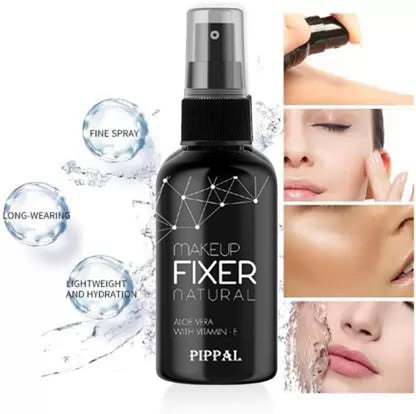 Pippal Beauty Makeup Fixer Natural Dewy Finish with Vitamin E And Aloe Vera Long-Lasting Hydrating & Refreshing Setting Spray 80ml (Pack of 1) with Fit Skin Supar Black Eyeliner