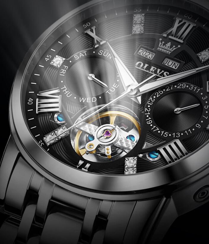Multi-functional Fashion Mechanical Business Classic Steel Belt Waterproof Men's Watch