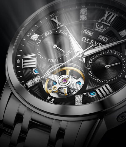 Multi-functional Fashion Mechanical Business Classic Steel Belt Waterproof Men's Watch