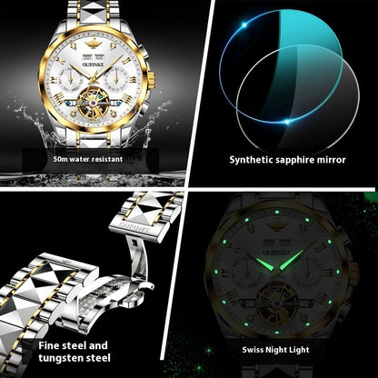 Hollow Automatic Mechanical Tide Waterproof Men's Watch