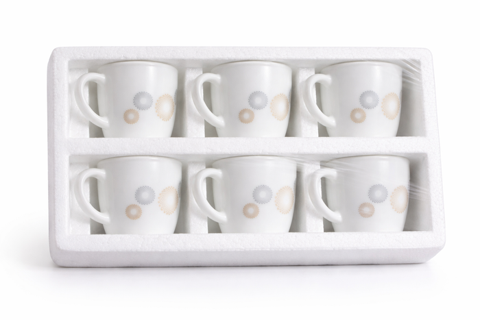 Ceramic Tea Coffee Cup Set of 6 | Minimal Printed Cups for Home, Office & Gifting