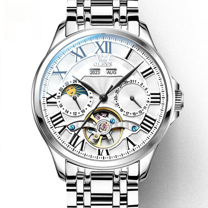 Automatic Mechanical Business Simplicity Double Calendar Men's Watch