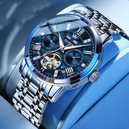 Multi-functional Fashion Mechanical Business Classic Steel Belt Waterproof Men's Watch