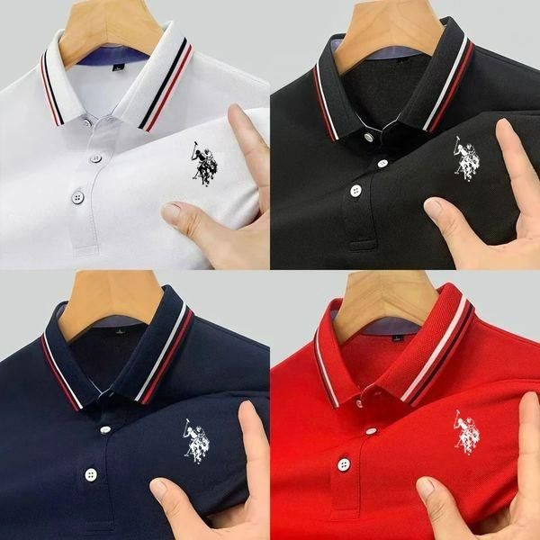 Men’s Solid Polo Neck T-Shirt Pack of 4 | Matty Fabric Regular Fit Half Sleeve Casual Combo