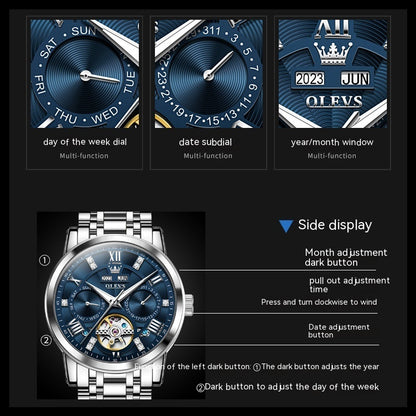 Multi-functional Fashion Mechanical Business Classic Steel Belt Waterproof Men's Watch