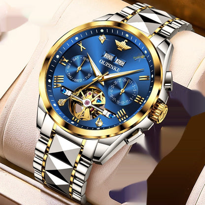 Hollow Automatic Mechanical Tide Waterproof Men's Watch