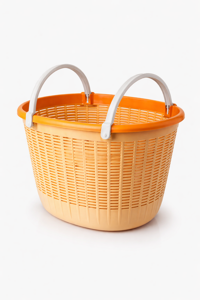 Multipurpose Plastic Storage Basket with Handles | Durable Laundry & Vegetable Basket for Home