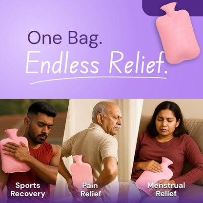 Premium Quality Rubber Hot Water Bag (31 X 19 Cm  1 Pc)