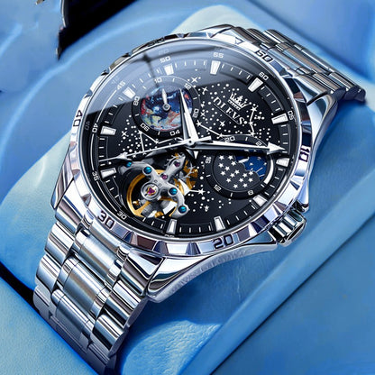 Fashion Starry Sky Mechanical Business Hollow Waterproof Watch
