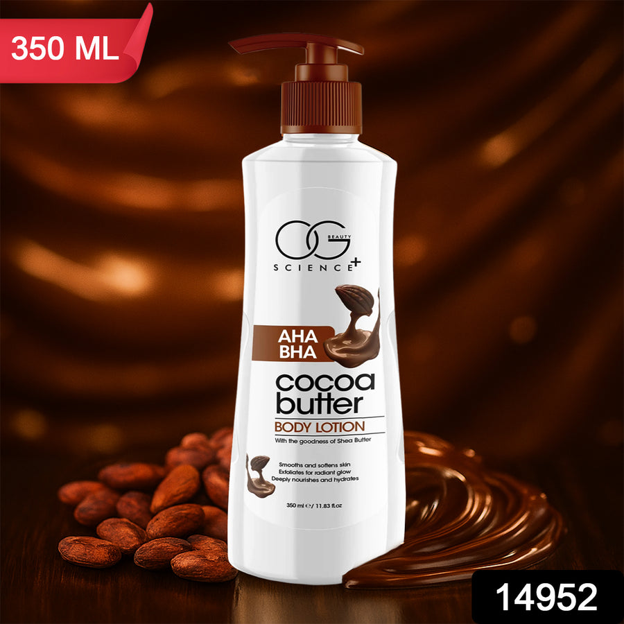 OG Beauty Science+ Cocoa Butter Body Lotion with AHA & BHA – 350ml