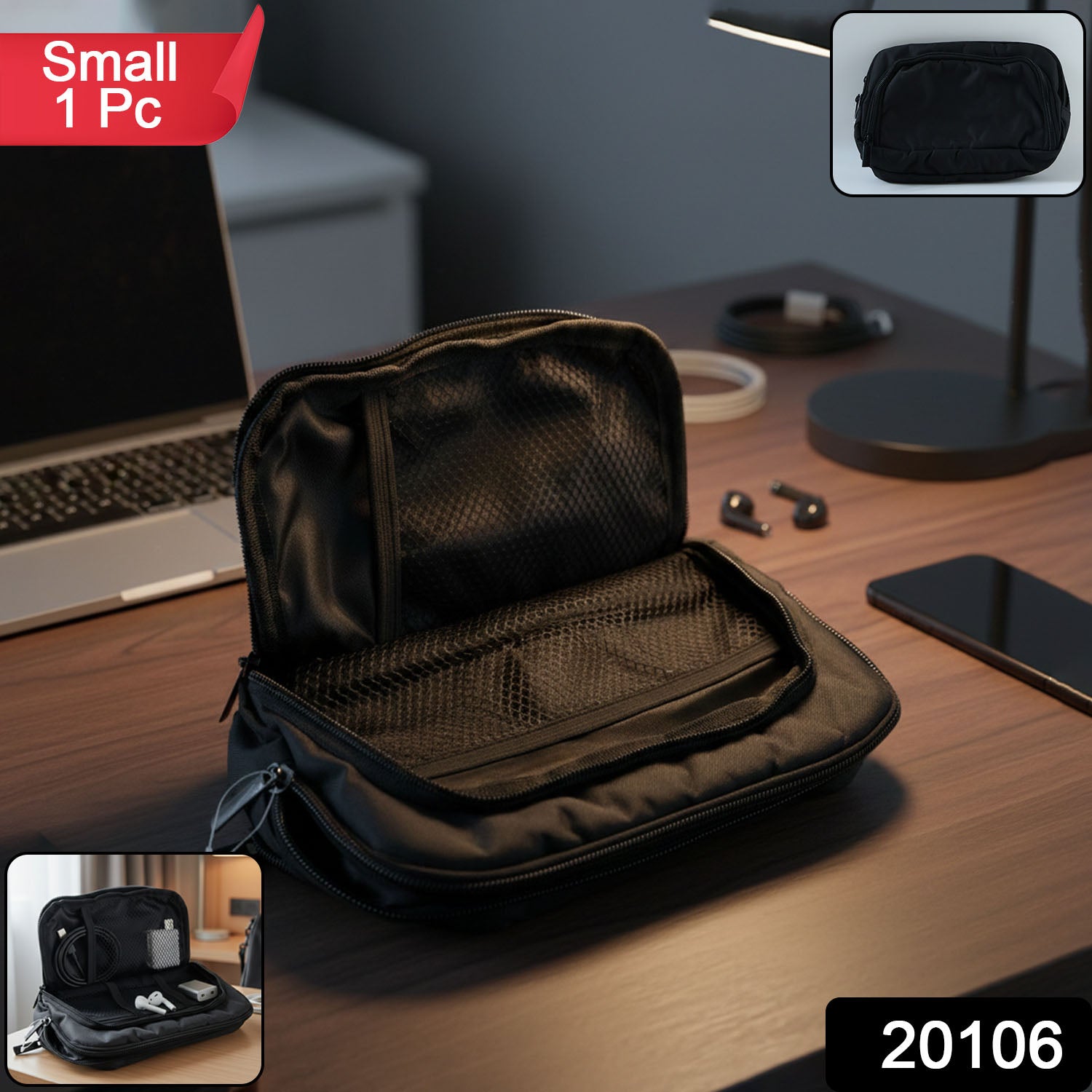 Small Electronics Accessories Organizer Pouch (1 Pc)