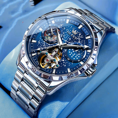 Fashion Starry Sky Mechanical Business Hollow Waterproof Watch