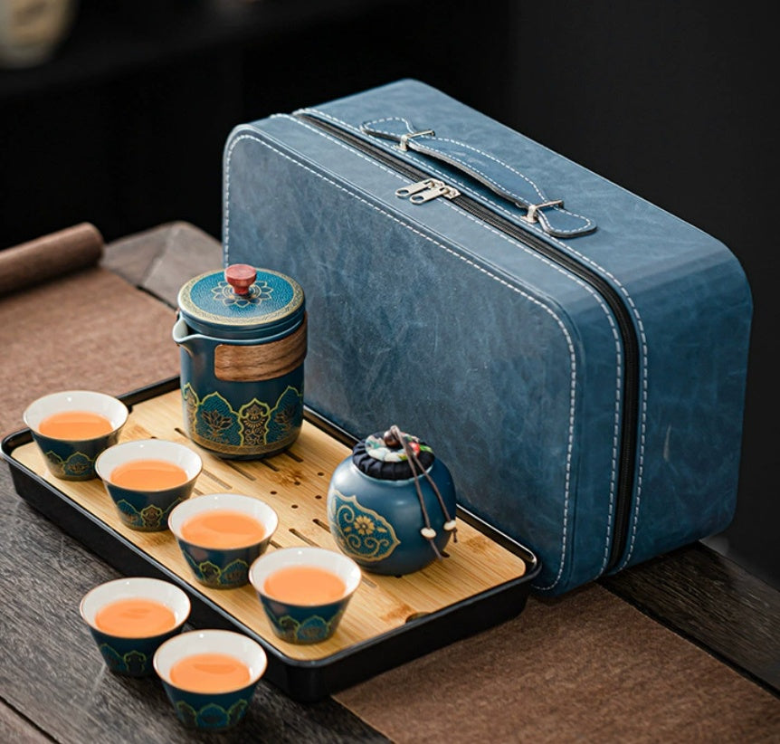 Tea Set Suit Ceramic One Pot Four Cups Gift Box