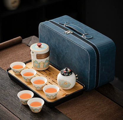 Tea Set Suit Ceramic One Pot Four Cups Gift Box