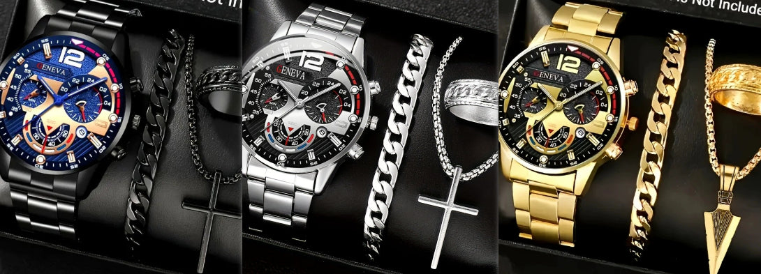 Men's Temperament Business Watch All-match Cross Steel Belt