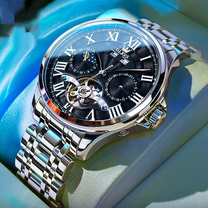 Automatic Mechanical Business Simplicity Double Calendar Men's Watch