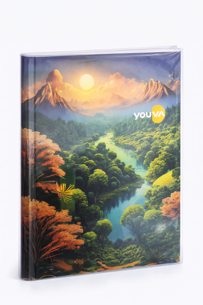 Premium Hard Cover Notebook 200 Pages | Landscape Design A4 Ruled Notebook for Students & Office