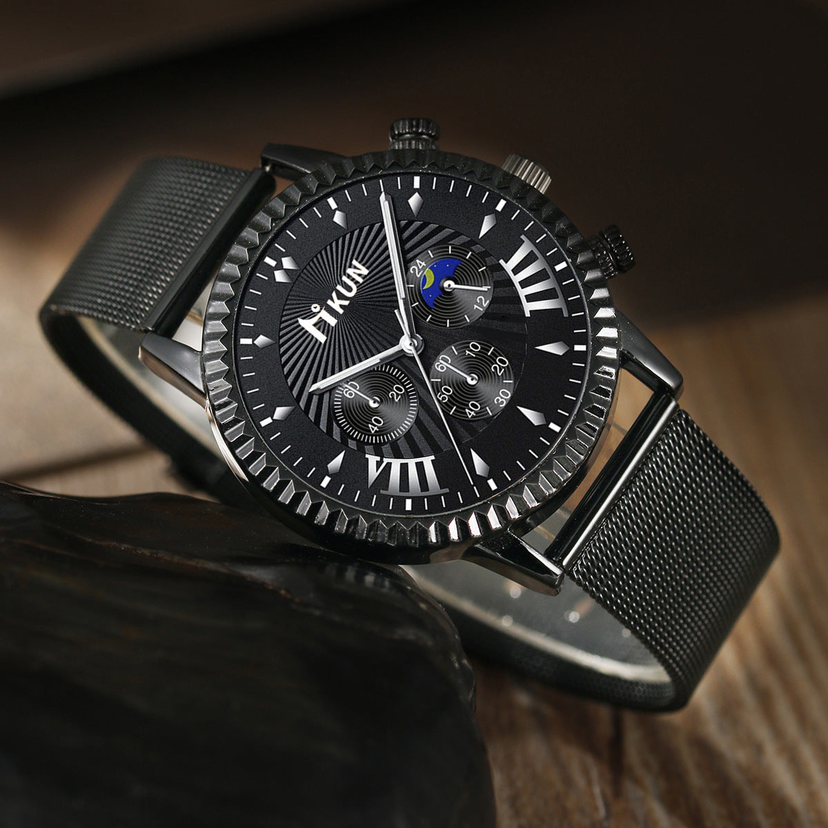 Luxury Men's Stainless Steel Sports Watch & Bracelet Set