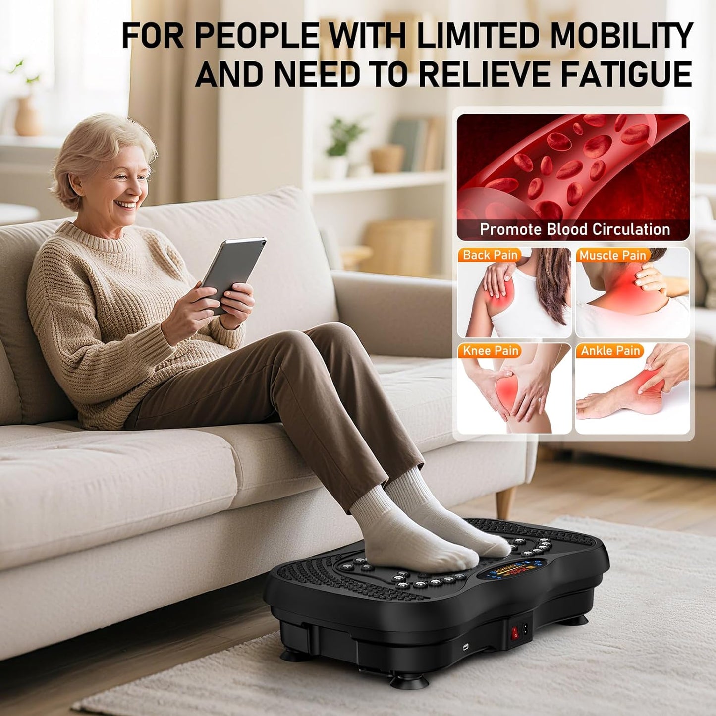 Full Body Fitness Platform with Lymphatic Vibrating Plates