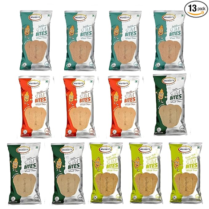 Maniarr's Slim Bite Jain Khakhra Assorted Flavour Pack 13 Packs 780g