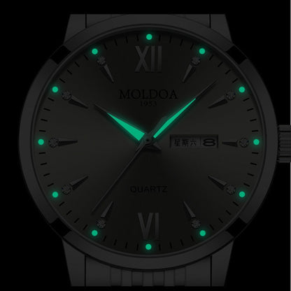 Men's Luminous Double Calendar Fake Mechanical Watch Luminous Waterproof