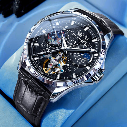 Fashion Starry Sky Mechanical Business Hollow Waterproof Watch