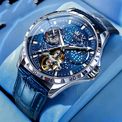 Fashion Starry Sky Mechanical Business Hollow Waterproof Watch