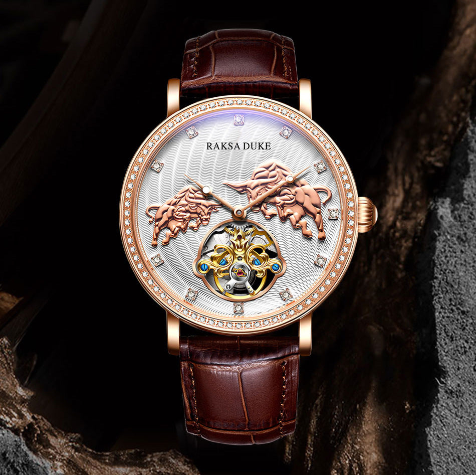 Diamond-embedded Commemorative Waterproof Famous Mechanical Watch
