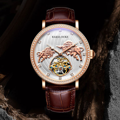 Diamond-embedded Commemorative Waterproof Famous Mechanical Watch