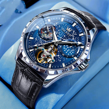 Fashion Starry Sky Mechanical Business Hollow Waterproof Watch