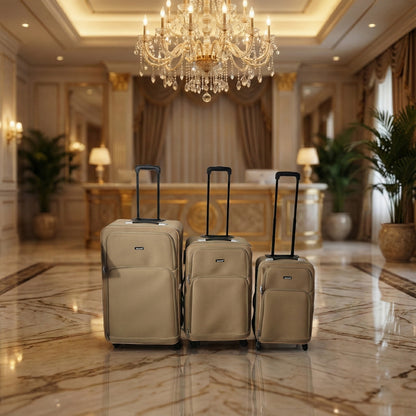 3 In 1 Soft Side Trolley Luggage Set 3 Piece