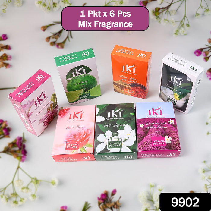 Pocket Air Freshener Mix Flevar  Fragrance (1 Pkt  Inside 6 Pcs )